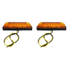 4Inch Amber LED Light 12V Sealed Strip Bar Lights 6LED RV Marine Boat