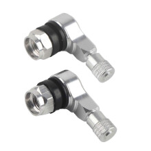 2 tapones de válvula de neumático de motocicleta de aluminio de 11,3 mm y 90, color plata.
