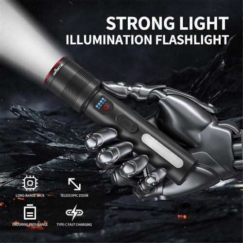 Rechargeable Flashlight High Lumens Super Bright LED Work Light Waterproof Camping Flashlight for O 1