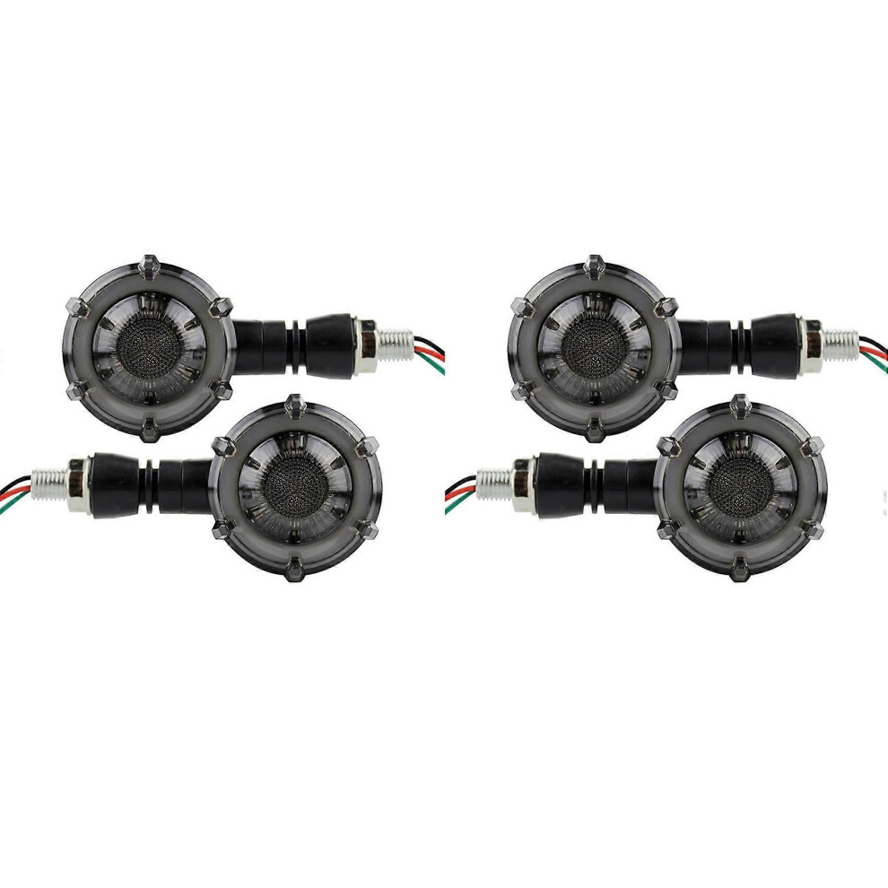 4Pcs Motorcycle Turn Signal Modified Led Two-Color Circular Streamer Turn Signal Indicator With Day 9152359343701
