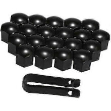 20 Pcs Universal 21mm Black Wheel Nut Covers, Lug Nut Caps, Screw Protectors