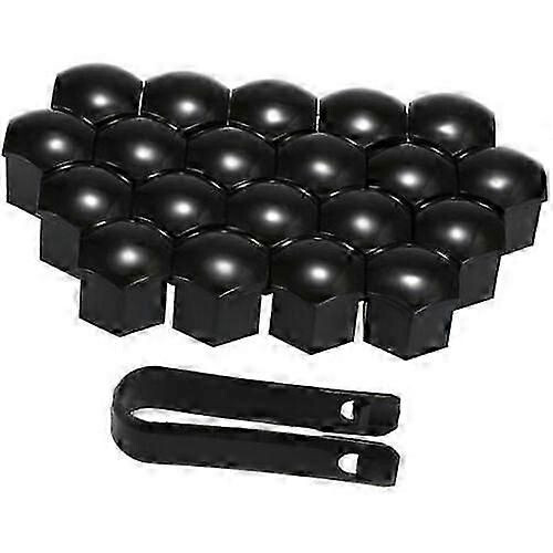 20 Pcs Universal 21mm Black Wheel Nut Covers, Lug Nut Caps, Screw Protectors