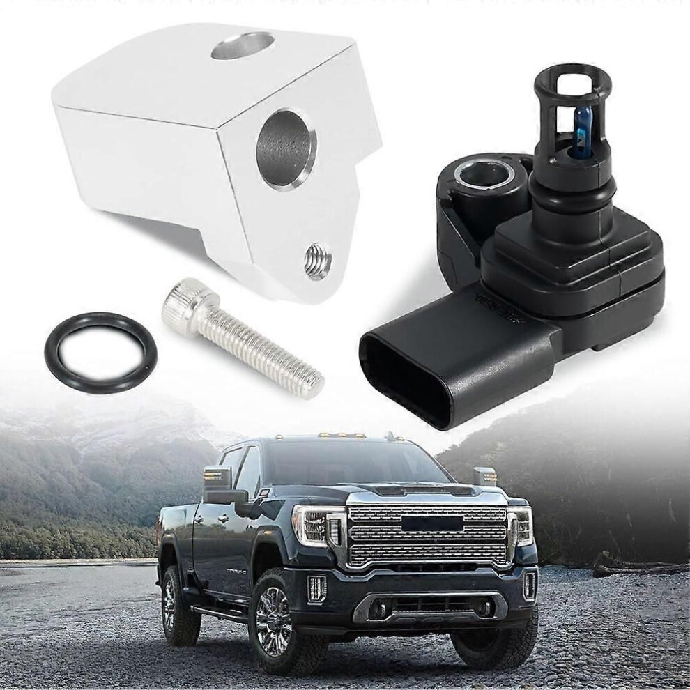 Intake Air Pressure And Temperature Sensor+Spacer Kit For Gmc Sierra Chevrolet Silverado 2500Hd 3500Hd 12681993 9152359369893