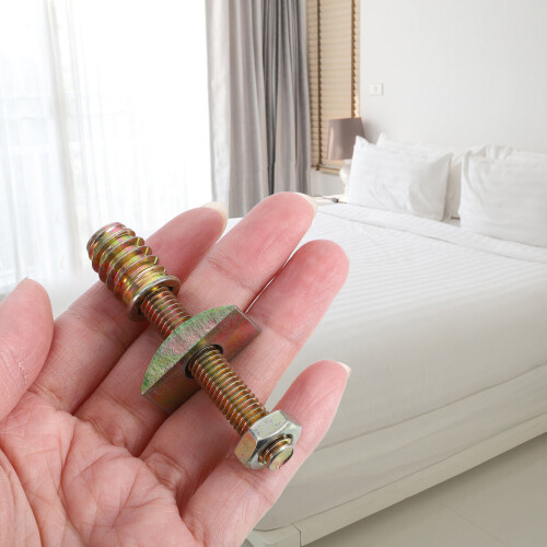 10Pcs Metal Bed Frame Joint Connector Kit Golden Bed Hardware Set 2
