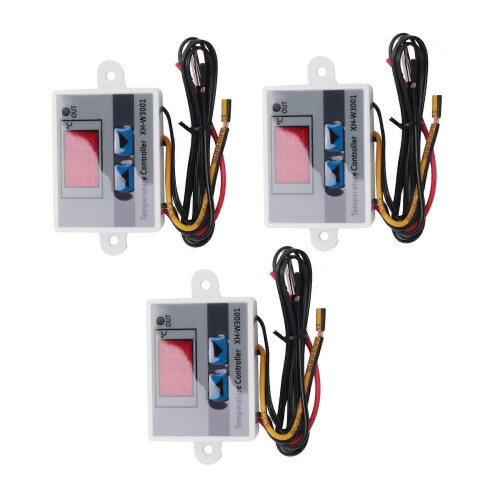 3Pcs XH-W3001 Digital LED Temperature Controller Module Digital Thermostat Switch Electronic Thermos 2