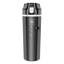 12V/24V Car Heating Cup Digital LCD Display Electric Kettle Stainless Steel Car Heated Smart Mug 500ML Heated Kettle