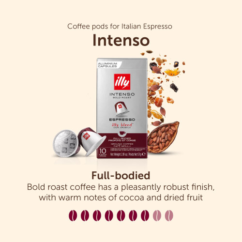 illy Coffee - Intenso Espresso Coffee Pods - Dark Roast - Pack 10 1