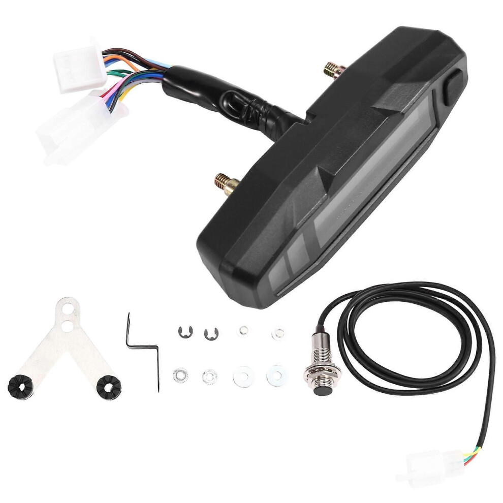 Motorcycle Modified Universal Lcd Speedometer Tachometer + Induction Wire Magnet + Instrument Large Bracket 9152359369831