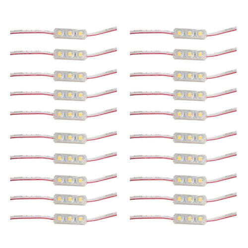 20pcs SMD LED Module Lighting IP67 Waterproof 3 LED Back Lights DC12V 1.5W Mirror Light Led Module