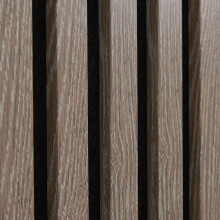 MCW Sample Acoustic Slat Wall Panel - Decorative & Sound Absorbing Wooden Slatted 3D Feature Wall Pannelling 220 x 100 x 21mm (Walnut Dark Oak)