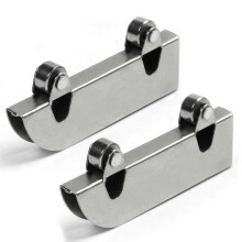20-Piece Stainless Steel Double Flywheel Mountain Word Slot Sliding Door Track Glass Pulley Hardwar