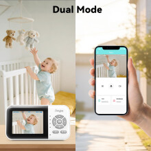 Simyke Baby Monitor with Camera and 28 Inch Screen No WiFi Baby Camera