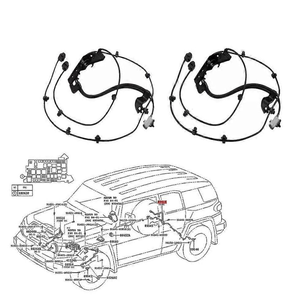 2Pcs Rear Left & Right Abs Sensor Wire 89516-60090 For Toyota 4Runner Fj Gx470 2003-2009 Speed Sensor Harness 8951660090 9152359371940