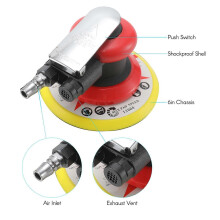 6 Inch Air Sander, Polishing, Sanding, Waxing for Car, Wall, Wood, Metal, 10,000 RPM, Red