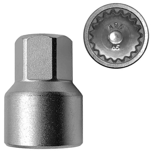 Wheel Lock Nut Key Replacement, 65 Thin-Walled Anti-Theft Lug Nut Socket Adapter Removal Tool