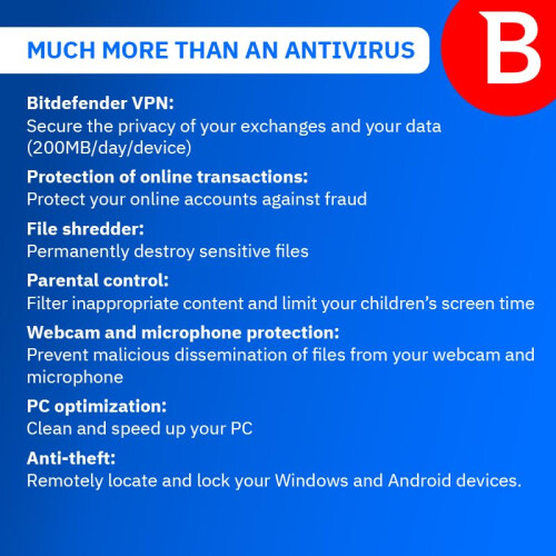 Bitdefender Total Security 2026 | 10 Devices | 2 Year Subscription | PC/Mac/iOS/Android | Activation Code by Post 1