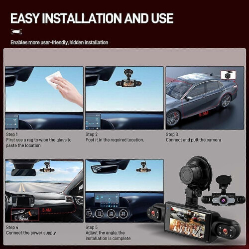 4 φακών αυτοκινήτου DVR 360 μοιρών βίντεο εγγραφής 1080P ταμπλό 2