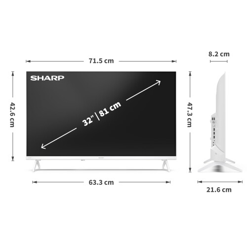 Sharp Sharp 32-inch HD Smart TV White 32HE2345KW 2