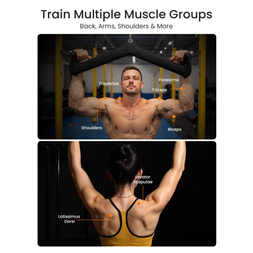GreenWhim Lat Pulldown Bar Set V Bar Cable Attachments for Pulley 1