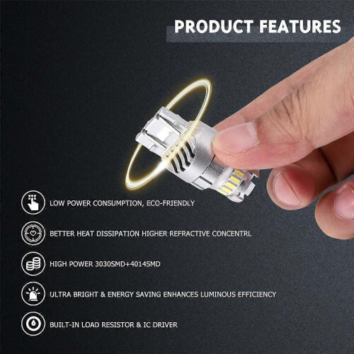 2 τεμάχια αυτοκινήτου T20 7440 W21W LED φώτα οπισθοπορείας Canbus 2