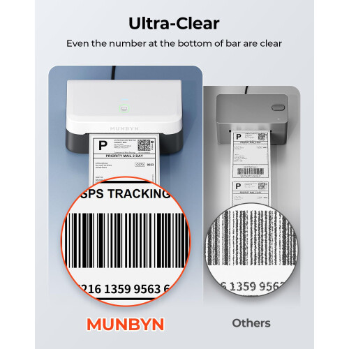MUNBYN Bluetooth Shipping Label Printer, 4x6 Thermal Label Printer for Small Business, Compatible with iPhone, Android, Windows, macOS, Etsy, Shopify, 1