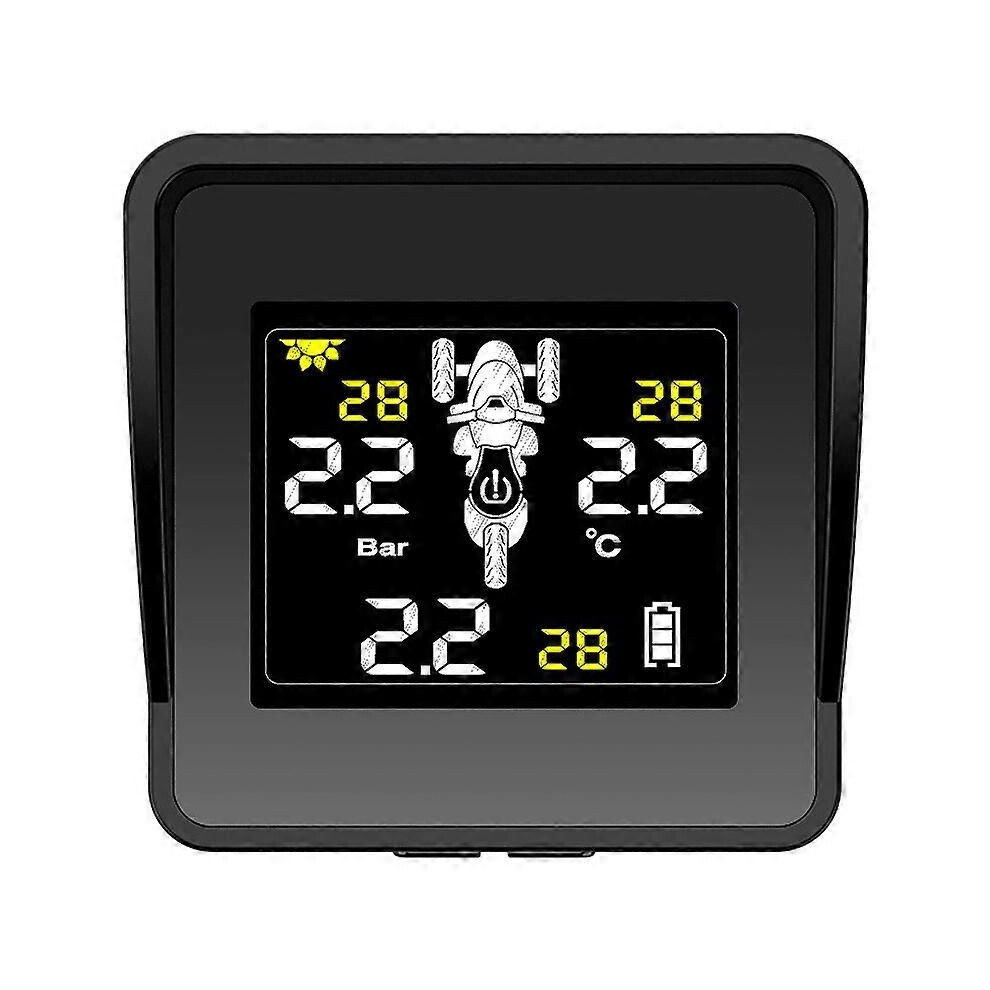 Solar Wireless Tire Pressure Monitoring System Motorcycle Tpms Tire Pressure Monitor Lcd Display 3 9152359384506