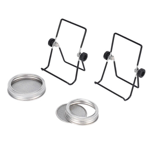 Sprouting Jar Mesh Lids Kit - 4 Pcs Sprouting Lids Stainless Steel 1