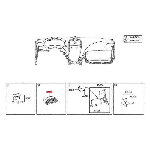 Car Center Dashboard A/C Air Outlet Vent Panel Assembly for 2