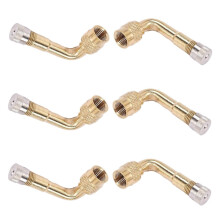 6Pcs Valve Extension Valve Extension Adapter Tire 90 Degree Bent Metal Angle compatible Bicycle Motorcycle