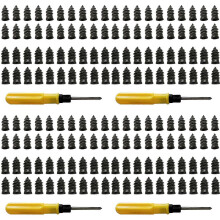 160PCS Tire Repair Rubber Nail, Tire Repair Rubber Screws Black, Fast Tool Self-Service Tire Repair Nail (80S+80L)