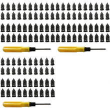 120PCS Tire Repair Rubber Nail, Tire Repair Rubber Screws Black, Fast Tool Self-Service Tire Repair Nail (60S+60L)