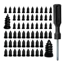 60 PCS Tire Repair Rubber Nails, Reliable Screw in Tire Repair Plugs with A Screwdriver, Tire Repair Screws