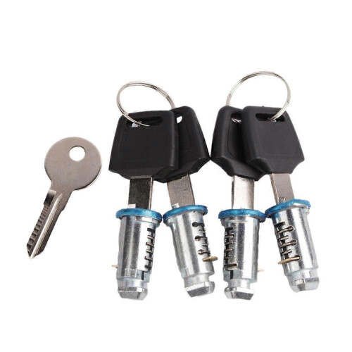 4 Pack Lock Cores One Key System Replacement Lock Cylinders for Car Roof Racks Components