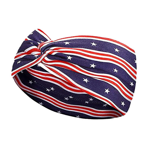 Patriotisk stjerne- og stripehodebånd - Elastisk knyttet bandana 1