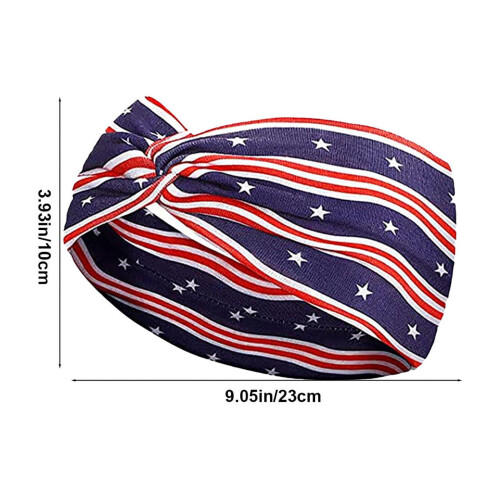 Patriotisk stjerne- og stripehodebånd - Elastisk knyttet bandana 2