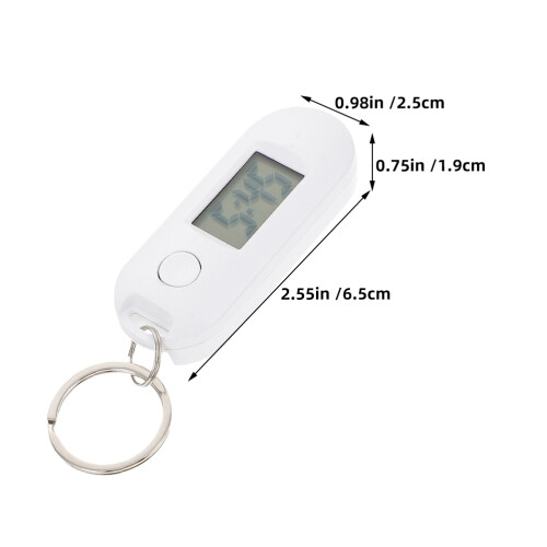 2St Mini Digitale Sleutelhanger Wit ABS En Draagbaar 1