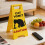 3Pcs Funny Cats Vomit Caution Signs Humorous Double-Sided-B 7