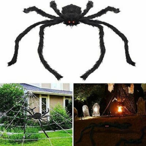 Kjempestor Halloween-edderkoppdekorasjon 200 cm 2