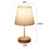 Solid Wood LED Table Lamp Beige Linen 27cm 5
