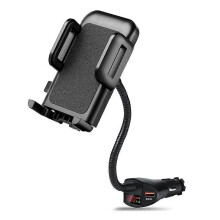 360 Grad drehbare Auto-Handyhalterung mit USB-Ladegerät und Spannungsanzeige