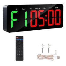 Gym Timer Clock for Tabata/FBG/EMOM-Large Workout Clock for Home Gym with Remote Control, Count Down & Up EU Plug