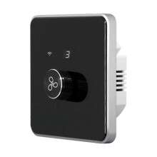 WLAN-Lüfterschalter mit 5 Geschwindigkeitsstufen, EU-Deckenventilator mit Tuya-Fernbedienung (Schwarz)