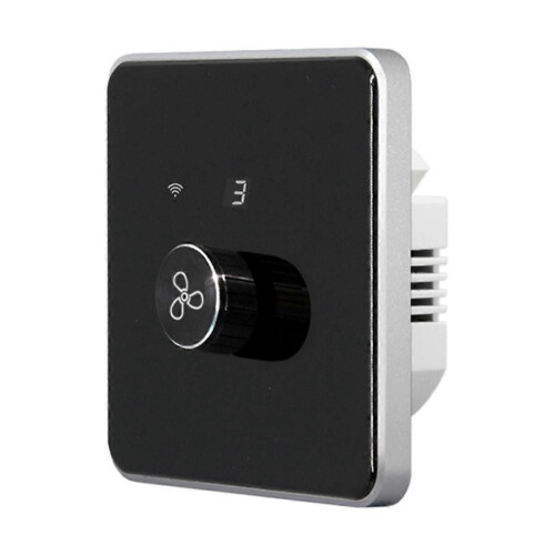 Wifi Fan Switch 5 Speed Control EU Ceiling Fan Tuya Remote(Black)