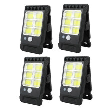 luci solari a clip per esterni, impermeabili, con sensore di movimento, ideali per giardino, recinzione, garage, muro, campeggio.