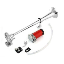 17inch Single Trumpet Car Air Horn 12V Compressor 150DB Super Loud Air Hose Car Horn Speaker for Truck Boat Motorcycle