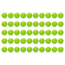 50er-Pack Übungsgolfbälle, 42 mm, weiches PU, realistisches Schlaggefühl, begrenzte Flugbahn