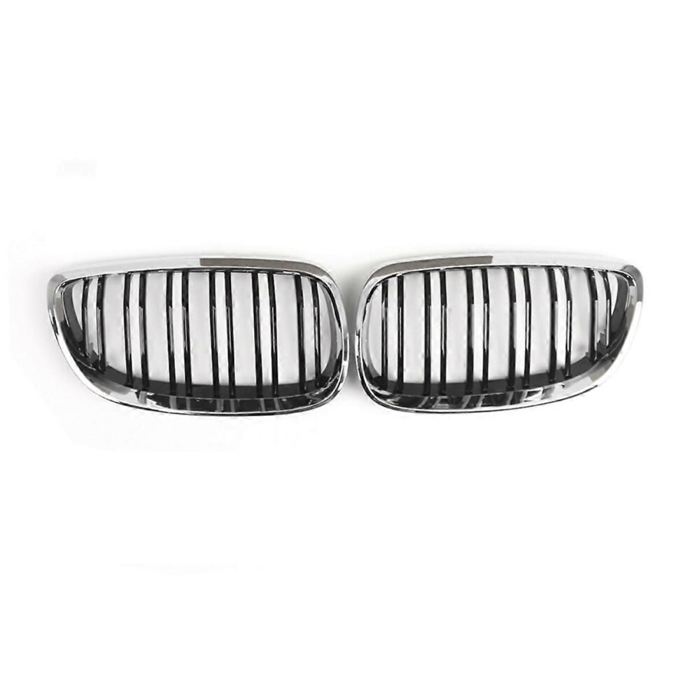 Front Kidney Grill Dual Slat Grille Racing Grill For 3 Series E92 E93 Coupe 2006-2010 Gloss +Ch Black 9152359403627
