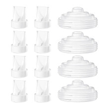 12 Pack Pump Parts, 8PCS Duckbill Valves 4PCS Silicone Diaphragm for Momcozy M5, Replace Mom Cozy M5 Replacement Parts