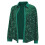 Women's Sequin Button Down Shirt Sparkle Collared-Green XXXL 2