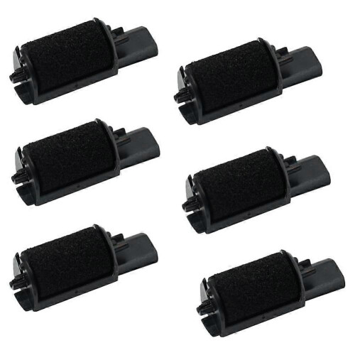 6pcs IR-40 Ink Roller for Casio, Sharp, Epson, Aurora, Monroe-Black Ink Replacement Ribbons